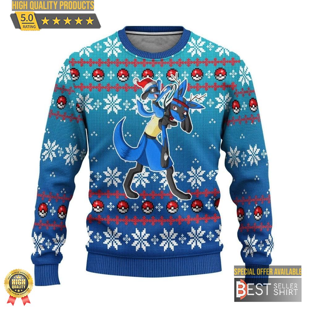 Pokemon Anime Lucario Ugly Sweater Gifts Christmas Gifts 1