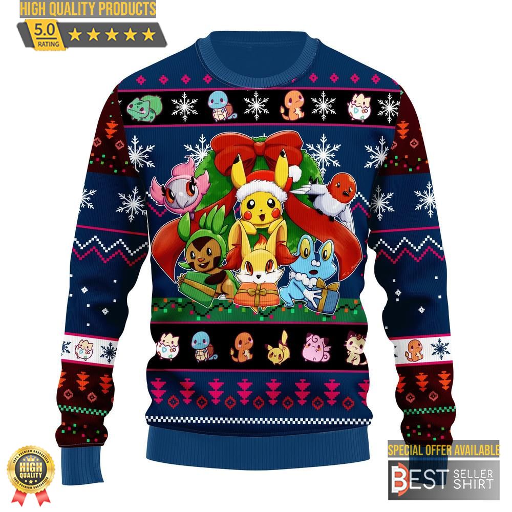 Pokemon Anime Ugly Sweater Pokemon Characters Christmas Gifts 1