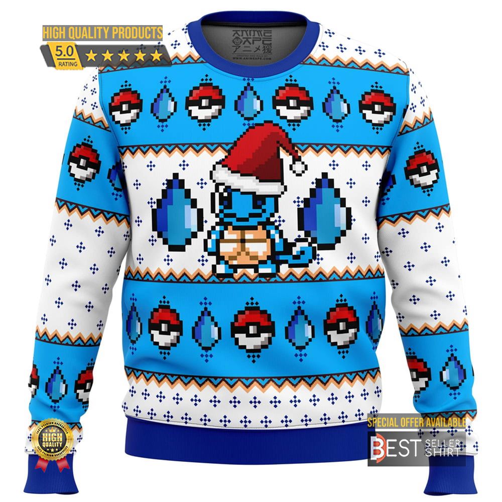 Pokemon Ugly Christmas Sweatshirt Squirtle Wartortle Blastoise Ugly Sweater Eevee Evolution Japanese Anime 1