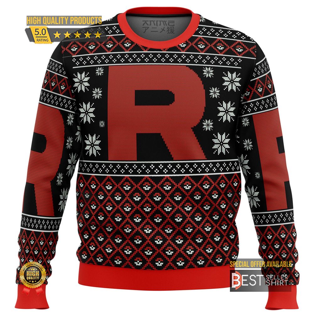 Pokemon Ugly Christmas Sweatshirt Team Rocket Ugly Sweater Eevee Evolution Japanese Anime 1