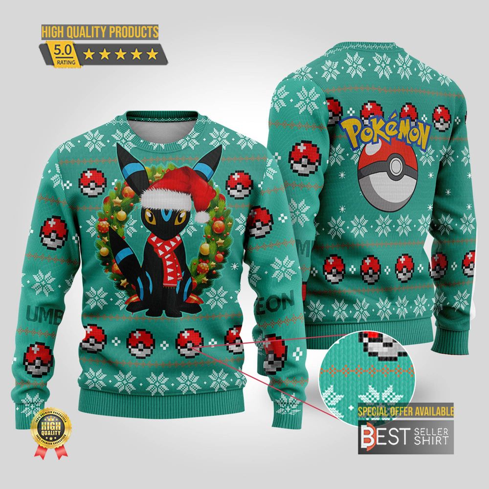 Pokemon Ugly Christmas Sweatshirt Umbreon Charmander Pikachu Ugly Sweater Pokemon Christmas Gift Pokemon 1