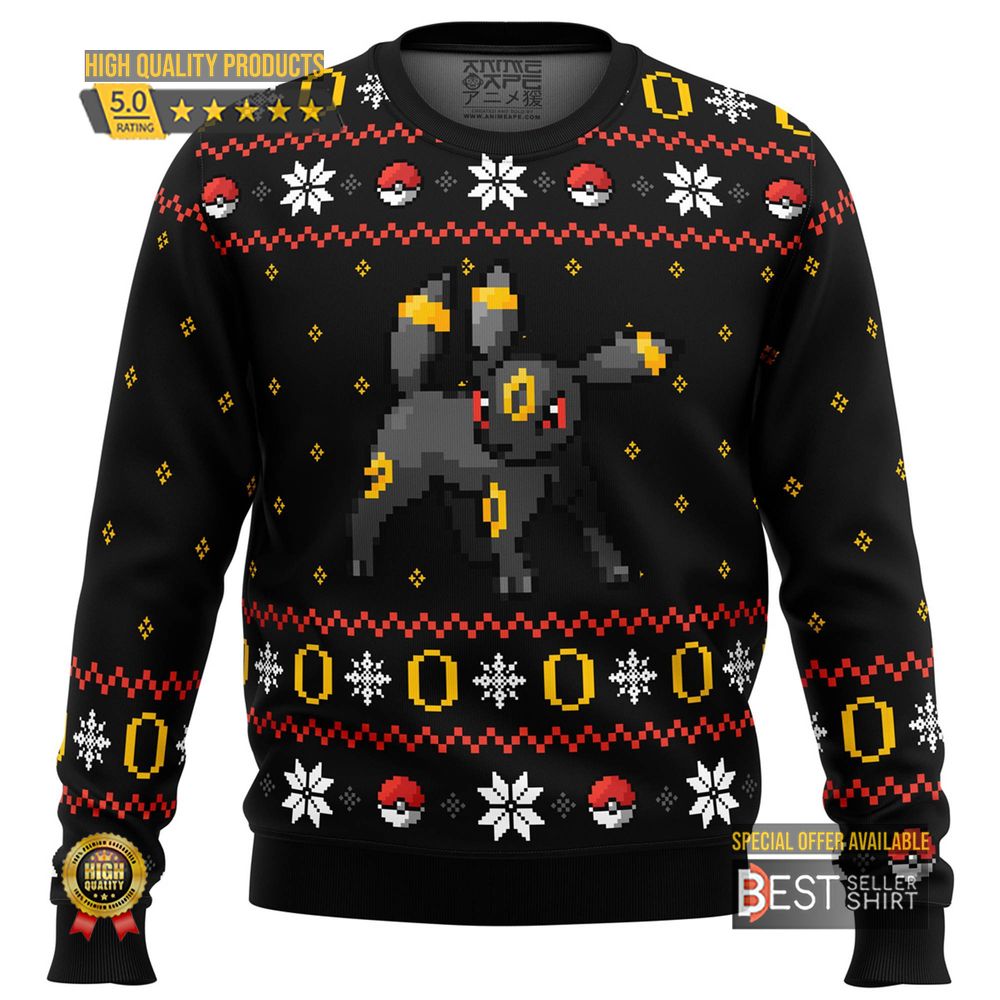 Pokemon Ugly Christmas Sweatshirt Umbreon Espeon Ugly Sweater Eevee Evolution Japanese Anime 1