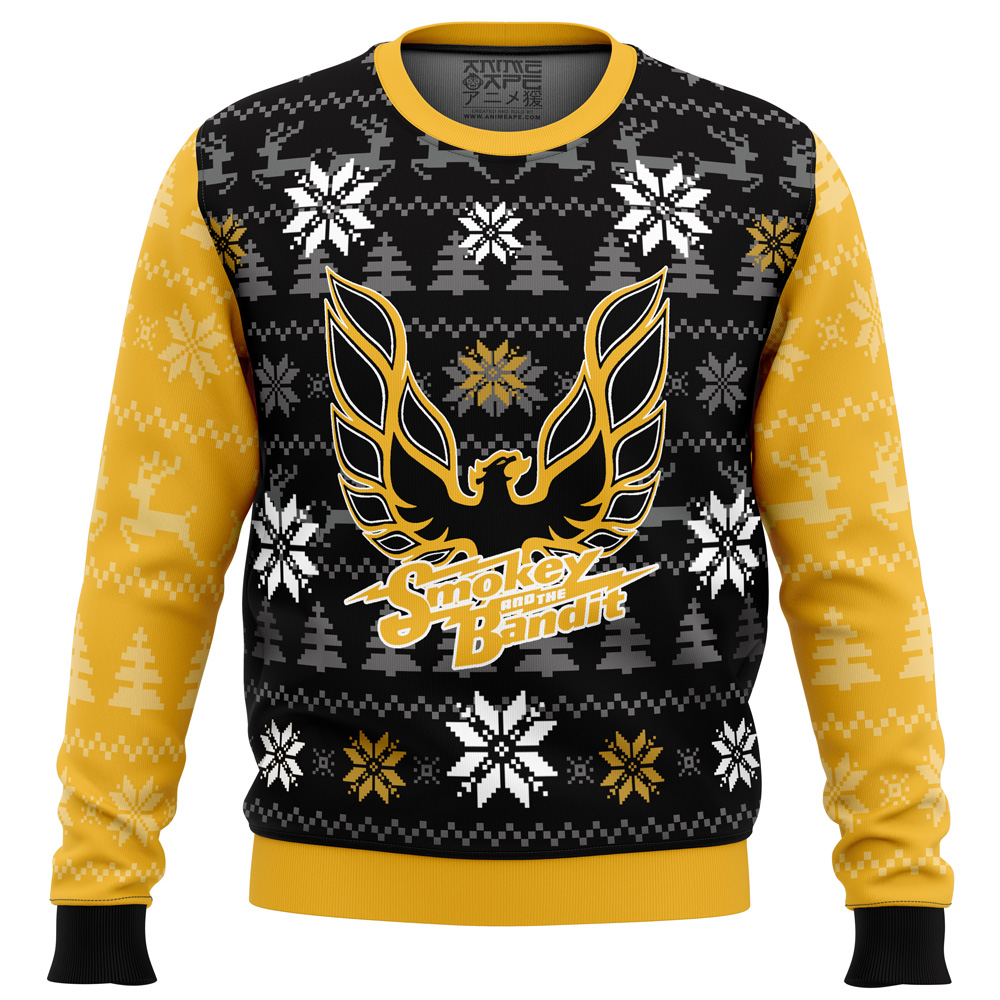 Pontiac Firebird Smokey Bandit Ugly Christmas Sweater FRONT mockup