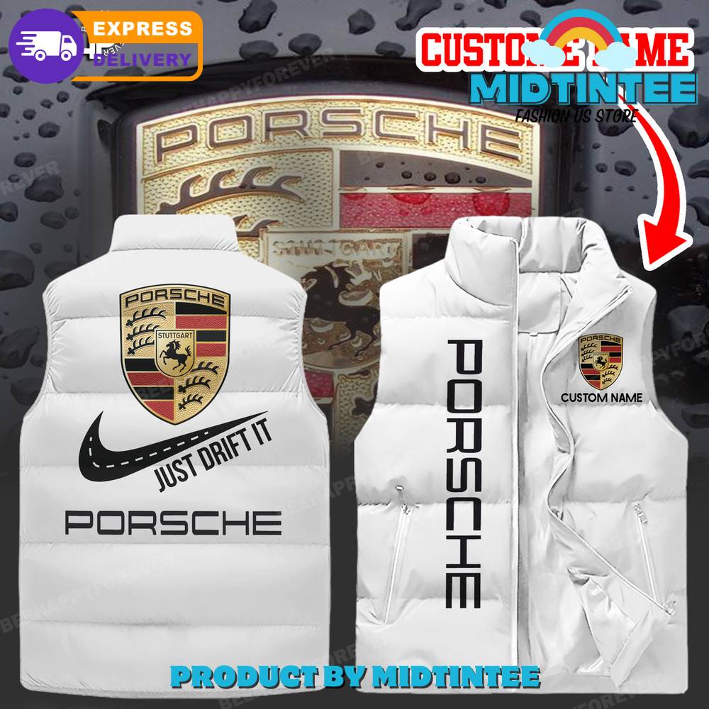 Porsche x Nike Just Drift It Custom Name White Cotton Vest 1