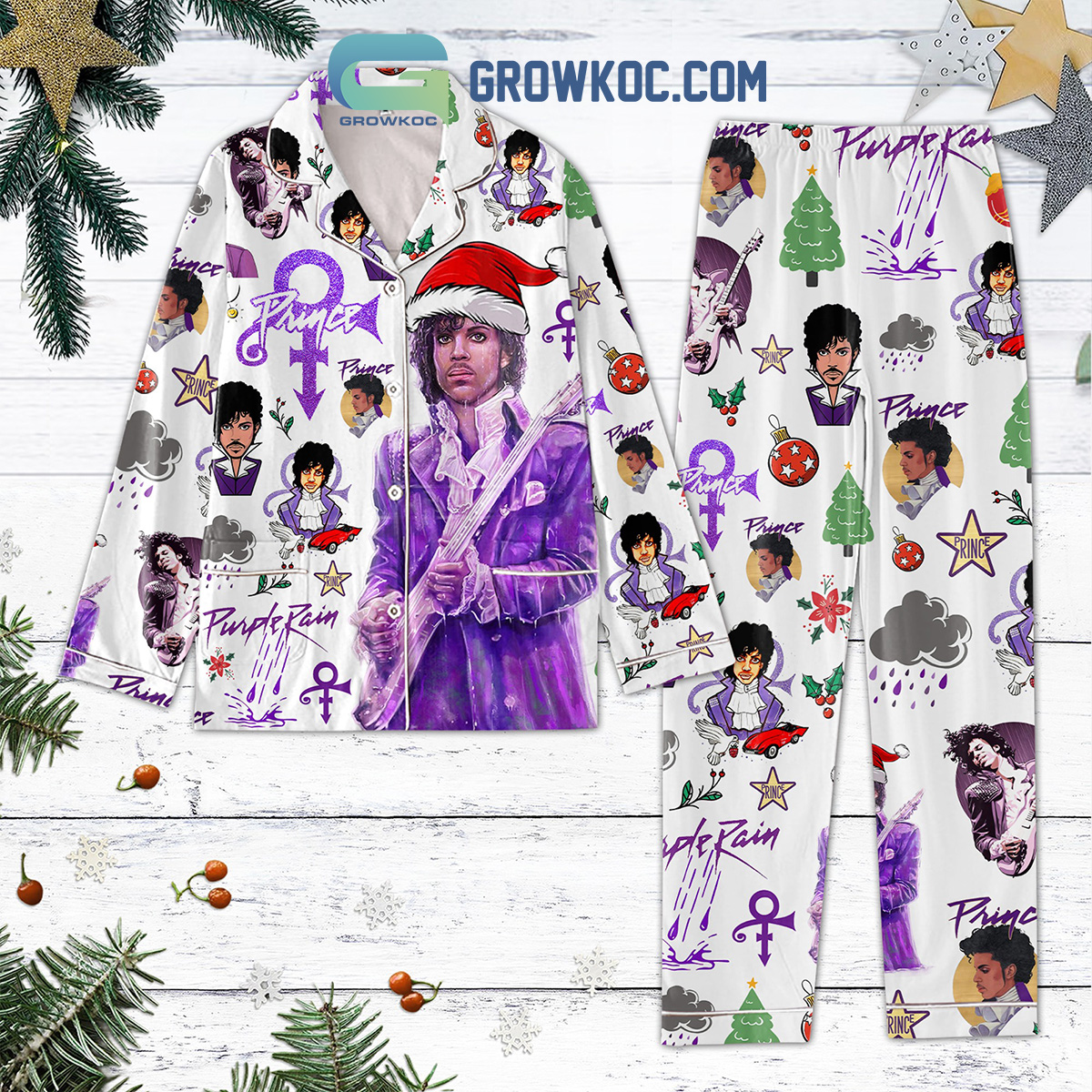 Prince Purple Rain Merry Christmas Pajamas Set2B1 yP7ij