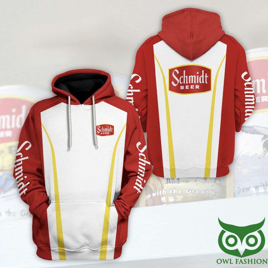 QIxGNpLB 9 Schmidt Beer Logo White and Red 3D Hoodie