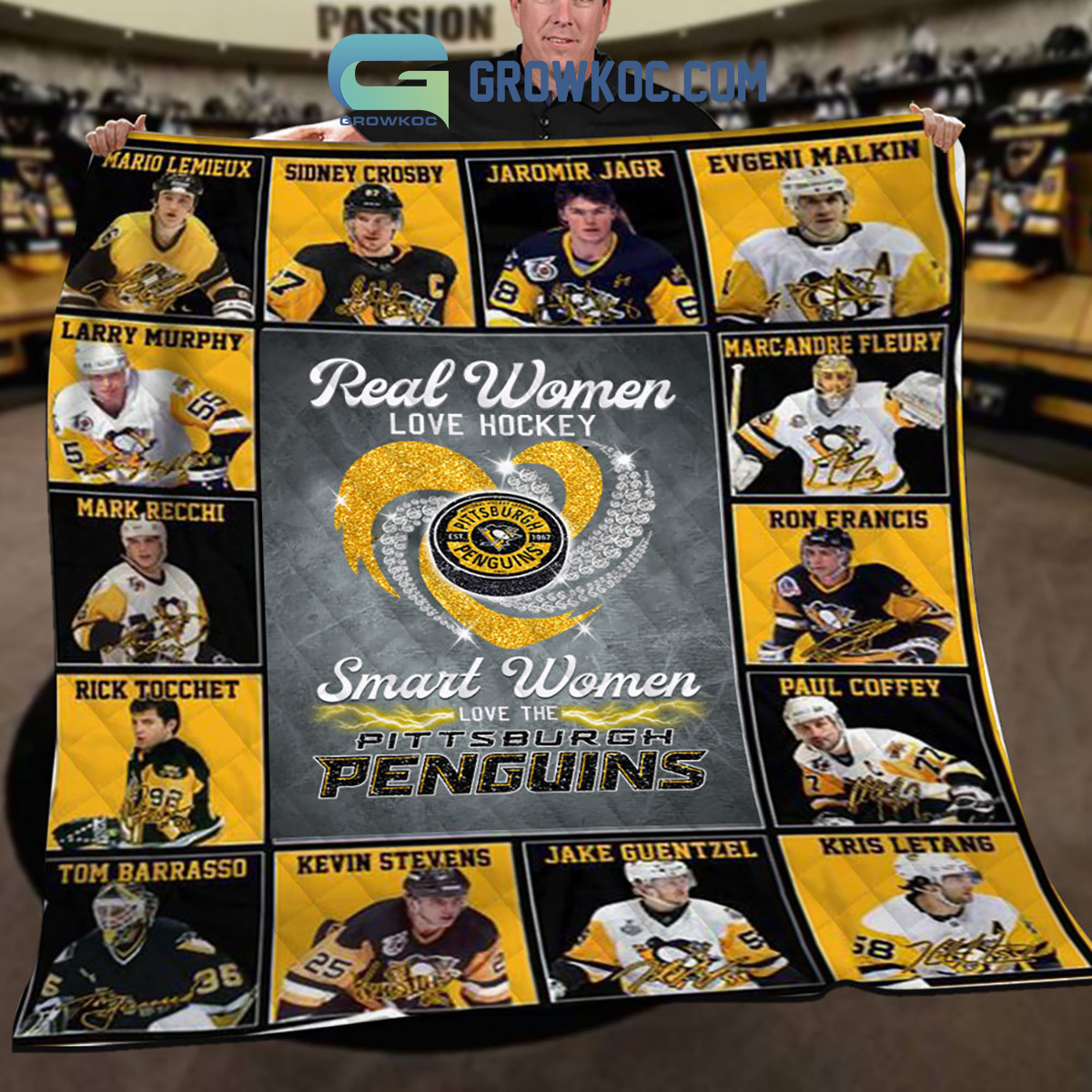 Real Women Love Hockey Smart Women Love The Pittsburgh Penguins Fleece Blanket Quilt2B1 VAbMy