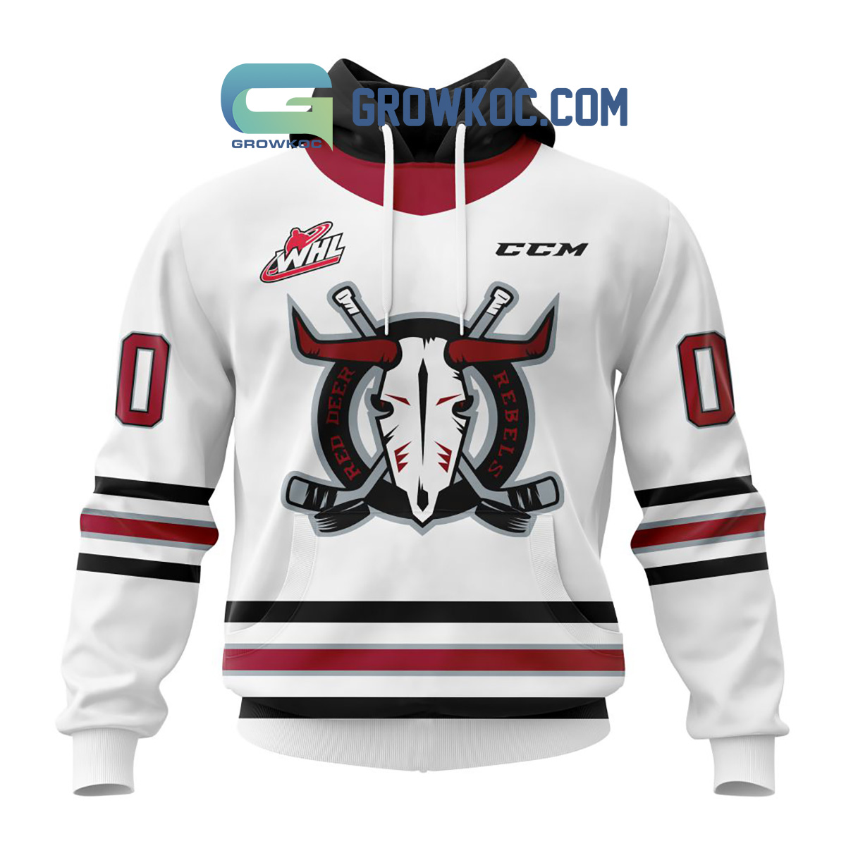 Red Deer Rebels Away Jersey Personalized Hoodie Shirts2B1 ZQenq