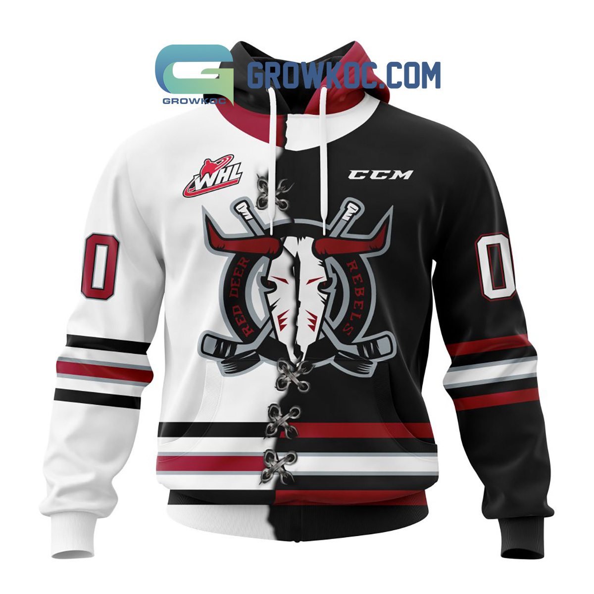 Red Deer Rebels Mix Home And Away Jersey Personalized Hoodie Shirts2B1 iWae3