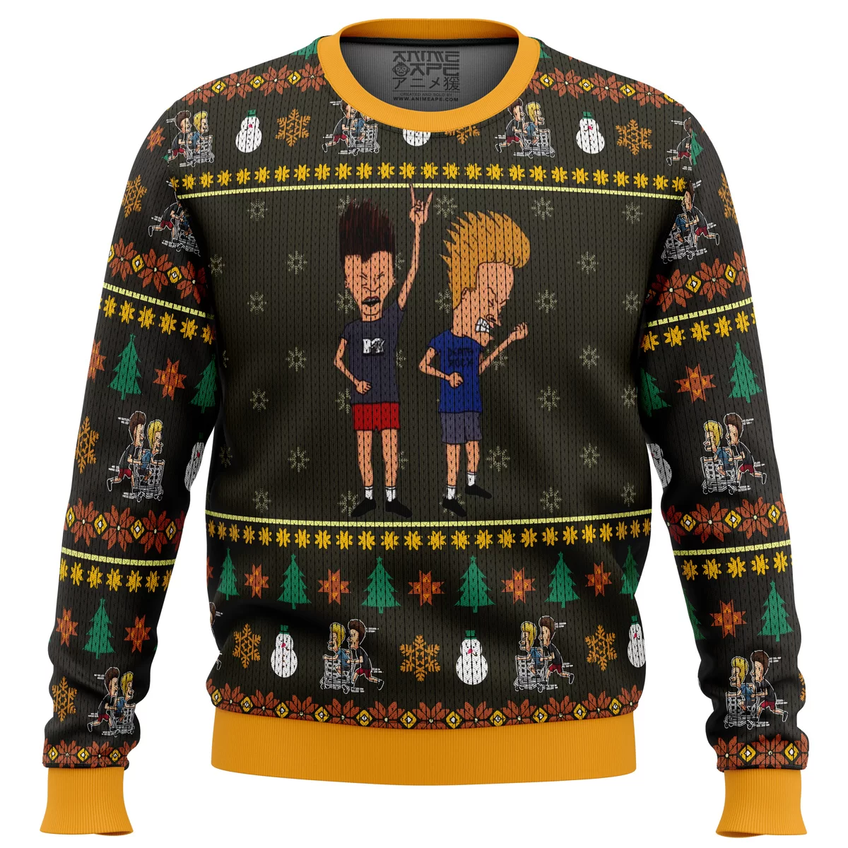 Rock On Beavis and Butthead men sweatshirt FRONT mockup