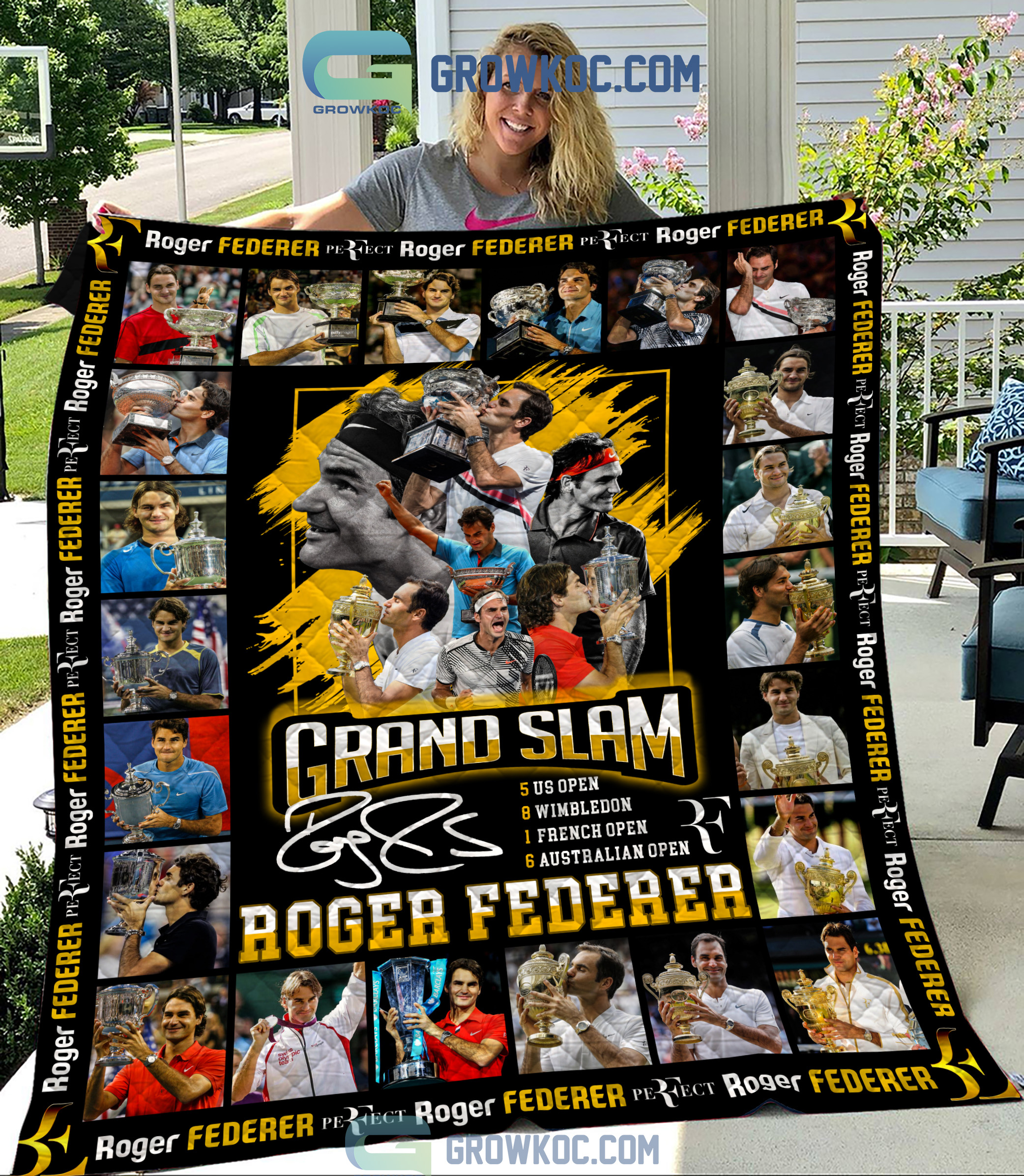 Roger Federer 20 Grand Slam Legend Fleece Blanket Quilt2B1 1 HSVCJ