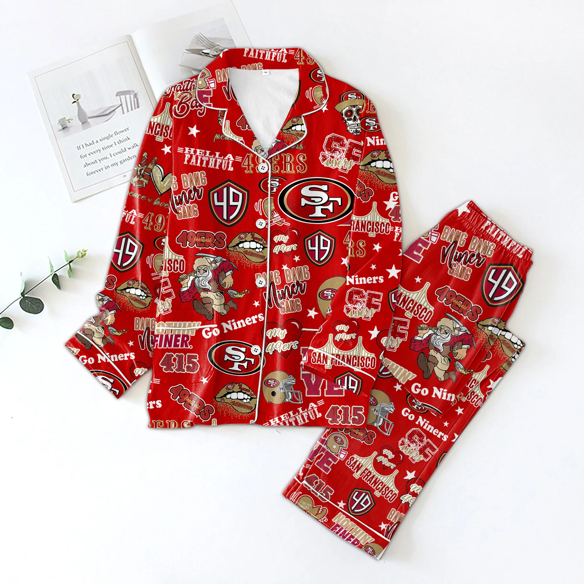 SF 49ers Icons Bundle Pajamas Red And White Set2B1 7Vjb5