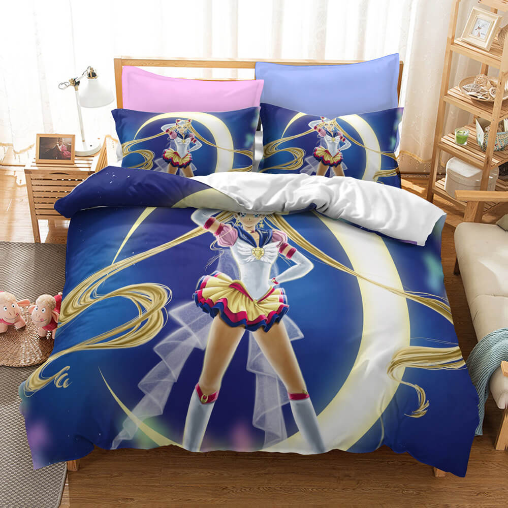 SailorMoonCosplayBeddingSetQuiltDuvetCoversBedSheetsSets 1