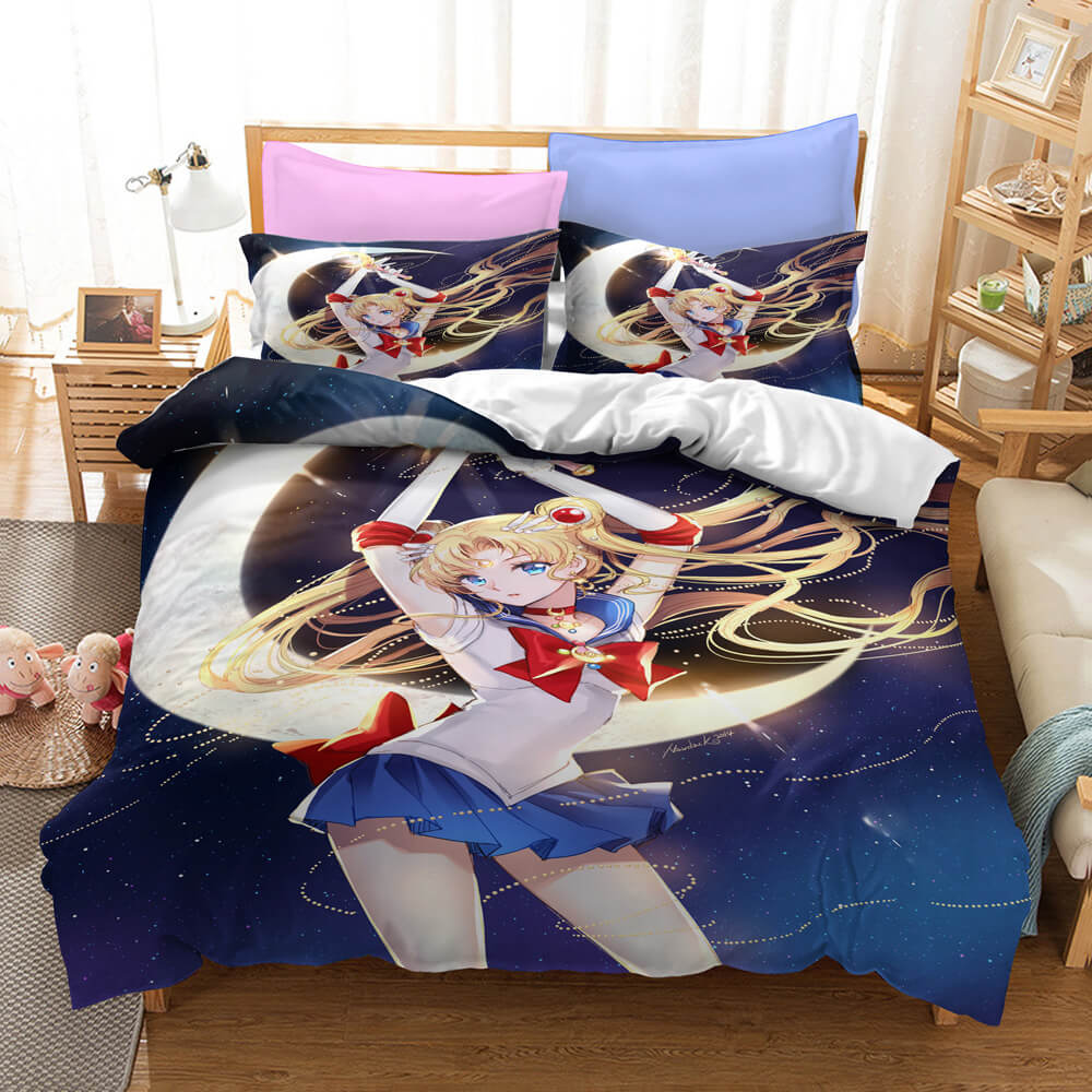 SailorMoonCosplayBeddingSetQuiltDuvetCoversBedSheetsSets 2