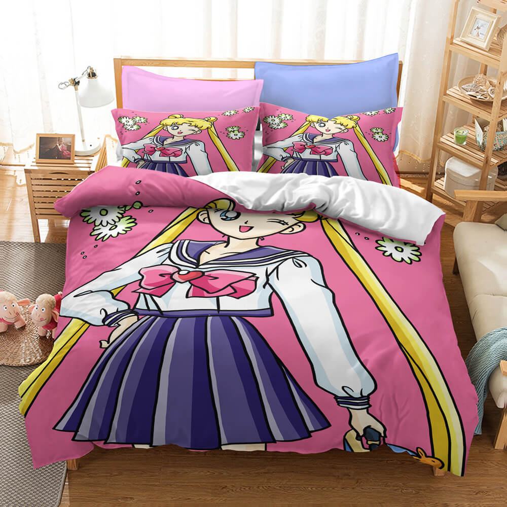 SailorMoonCosplayBeddingSetQuiltDuvetCoversBedSheetsSets 3