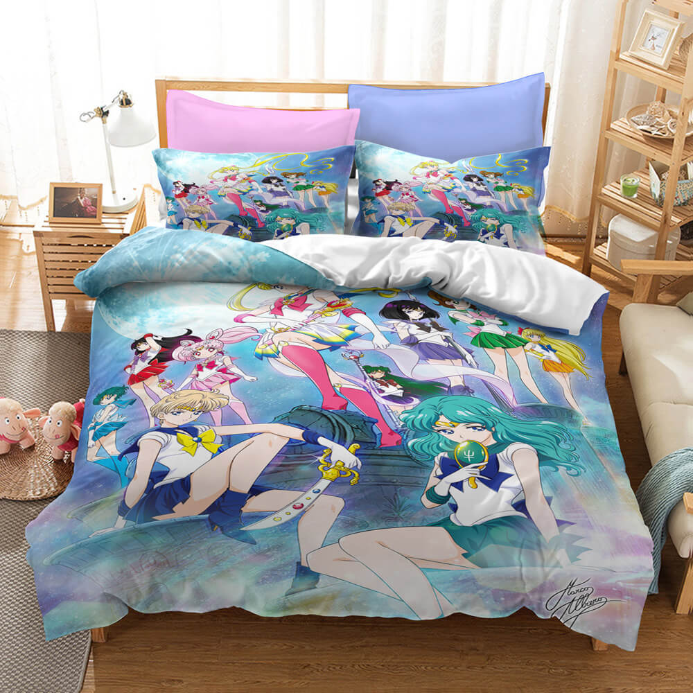 SailorMoonCosplayBeddingSetQuiltDuvetCoversBedSheetsSets 5