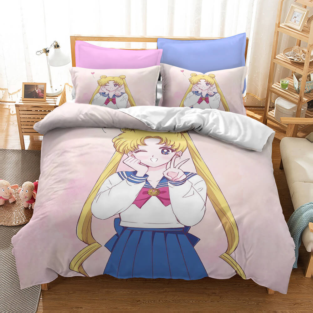 SailorMoonCosplayBeddingSetQuiltDuvetCoversBedSheetsSets 6