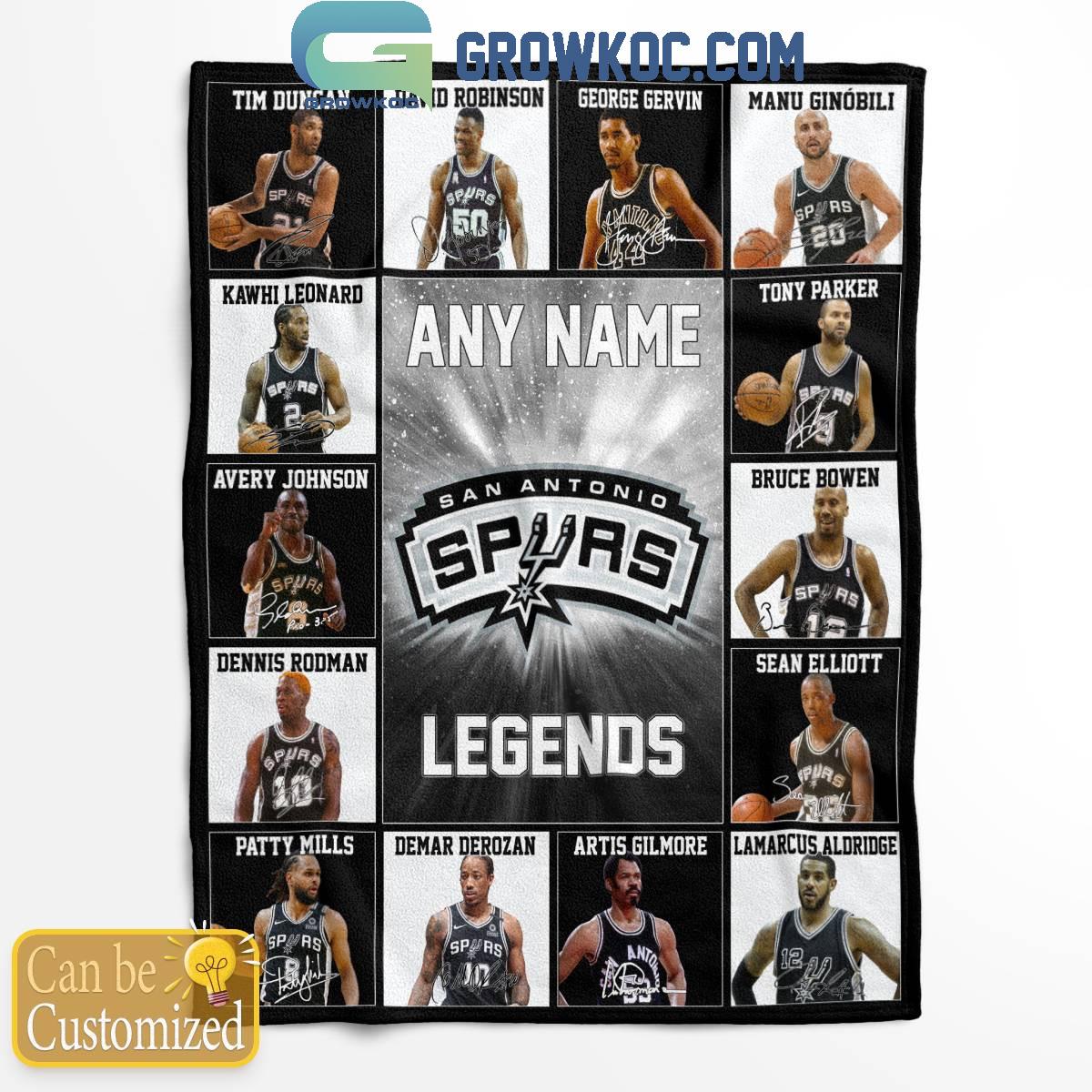 San Antonio Spurs Legends 2024 Fan Personalized Fleece Blanket Quilt 1 laM49