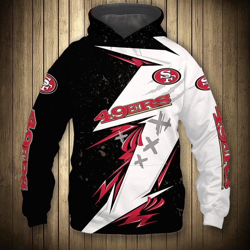 San Francisco 49Ers Thunder Graphic All Over Print Hoodie Gifts For Fans 0