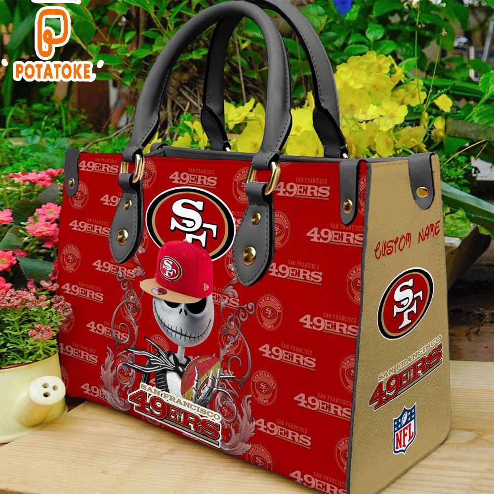 San Francisco ers NFL Jack Skellington Women Leather Hand Bag