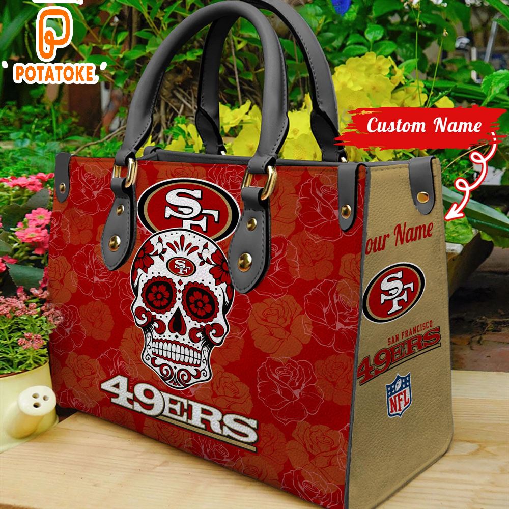 San Francisco ers NFL Team Sugar Skull Women Leather Hand Bag