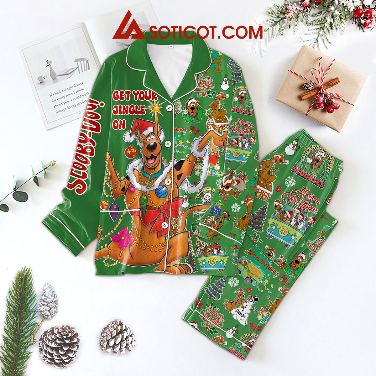 Scooby Doo Get Your Jingle On Pajamas Set2B1 Ftza3