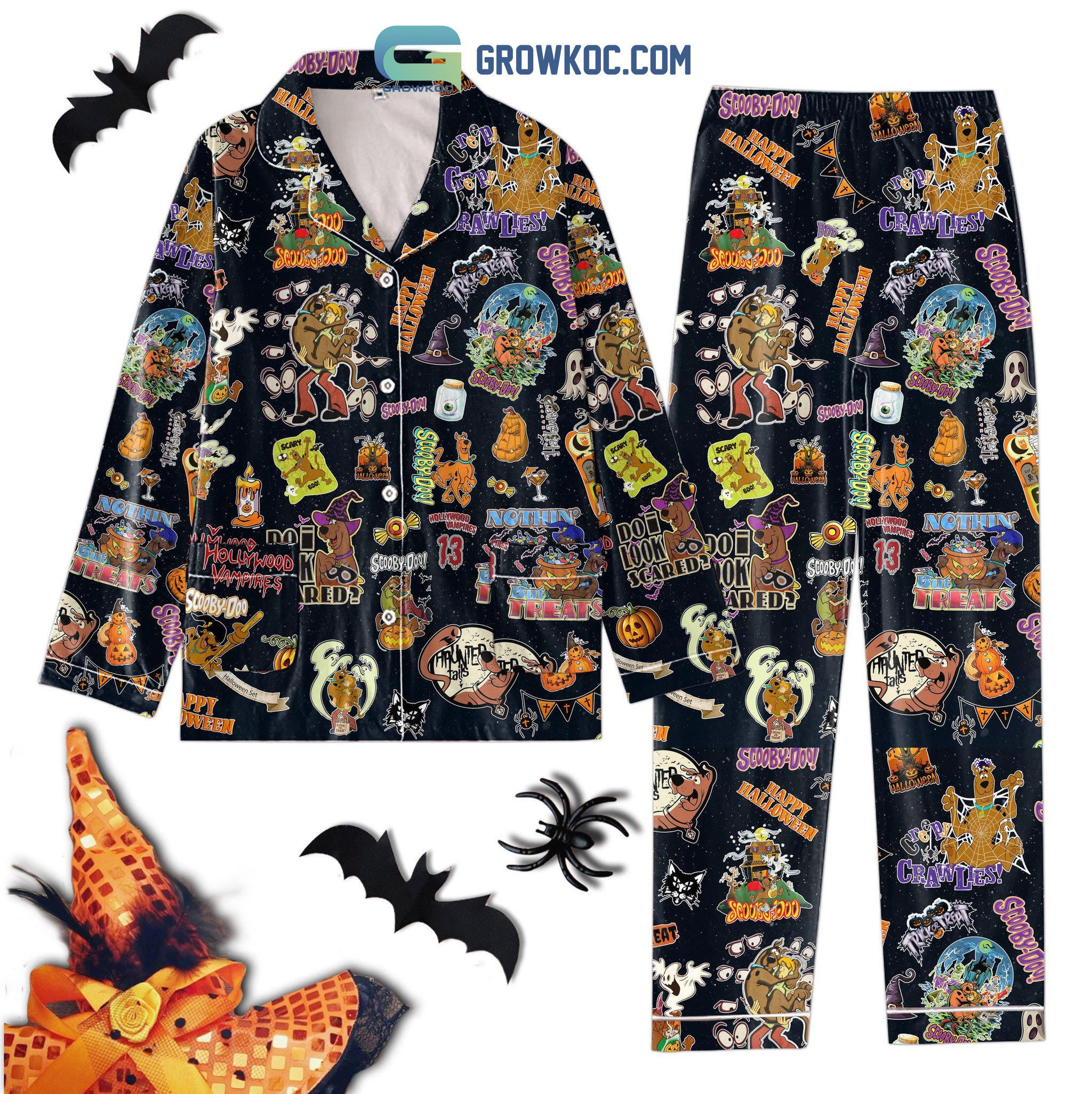 Scooby Doo Hollywood Vampires Halloween Trick Or Treat Pajamas Set2B1 DEine