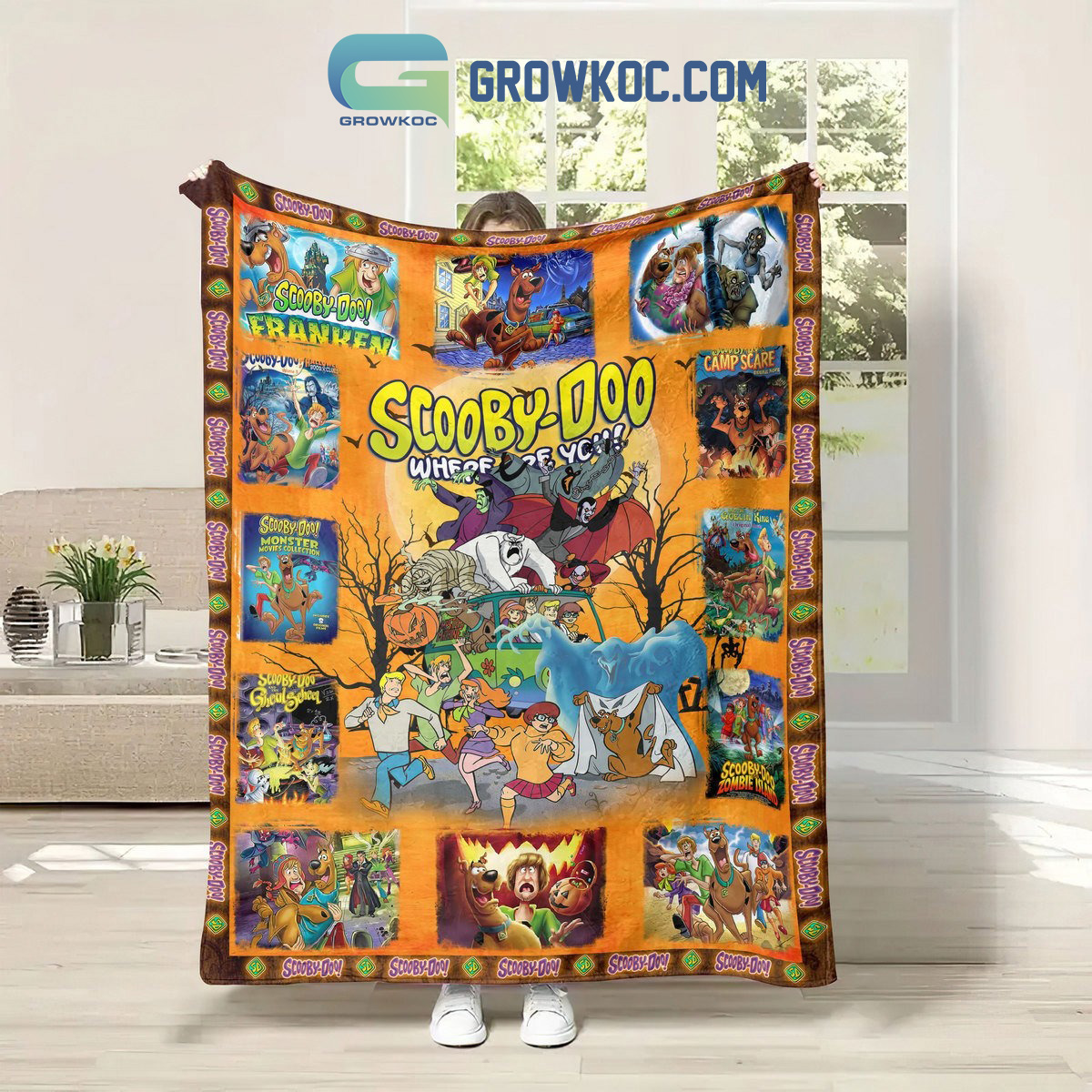 Scooby Doo Where Are You Halloween Fleece Blanket Quilt2B1 8qTkl