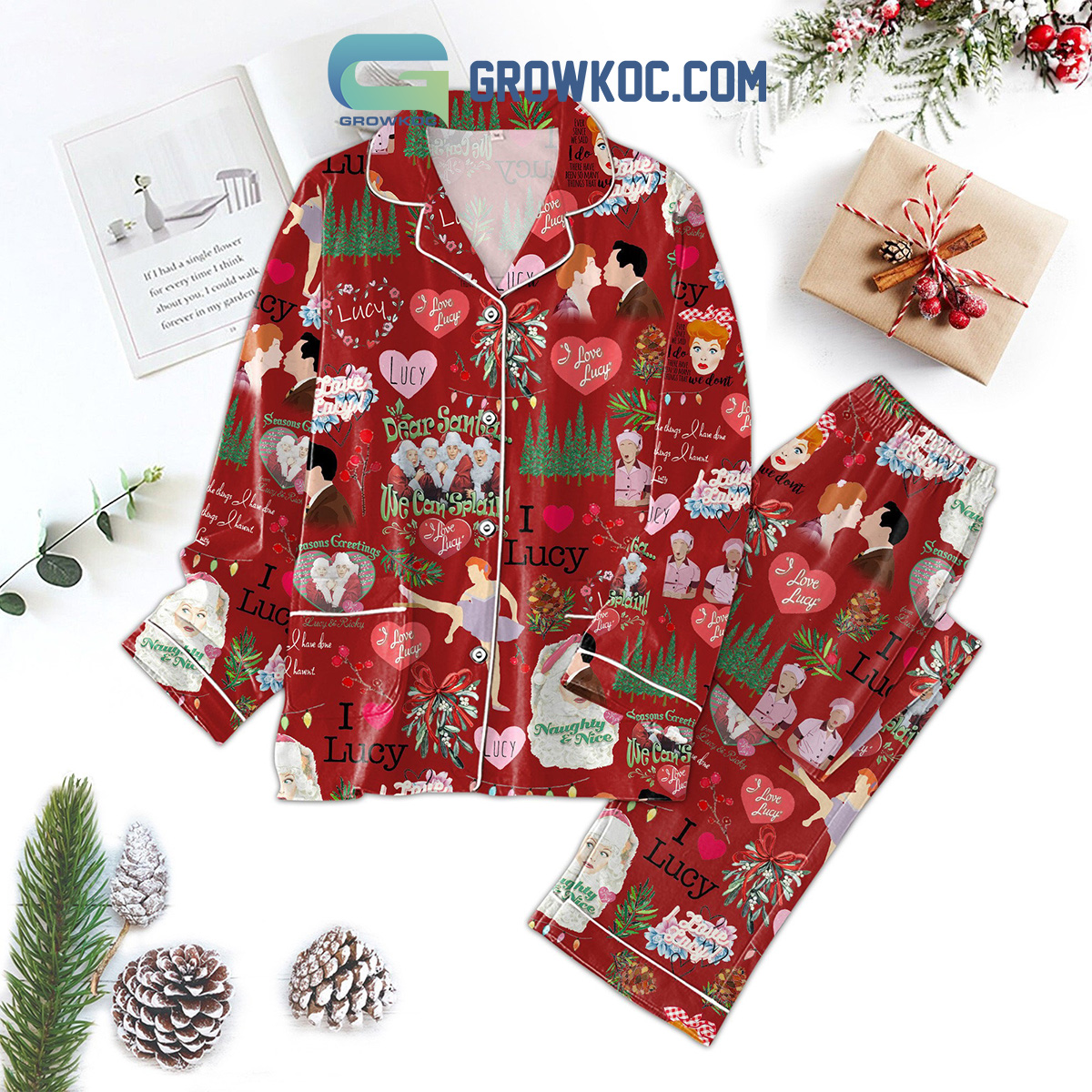 Seasons Greetings From Lucy And Ricky Pajamas Set2B1 VWMhP