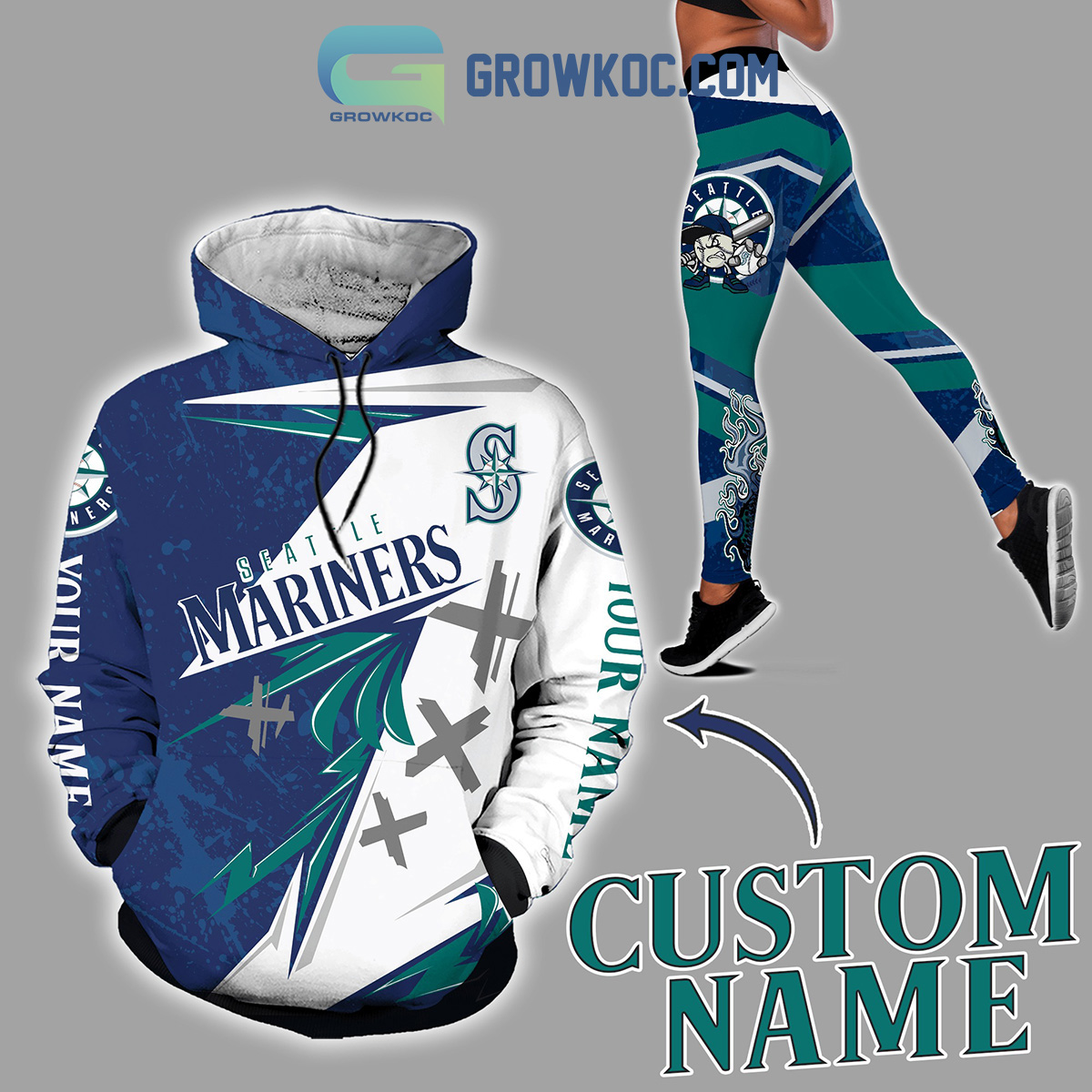 Seattle Mariners Personalized Hoodie Leggings Set2B1 YMIOV