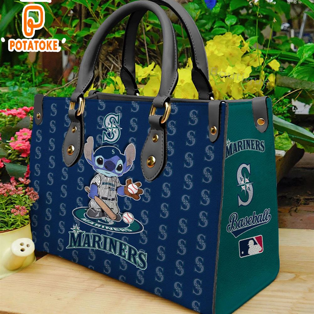 Seattle Mariners Stitch Women Leather Hand Bag