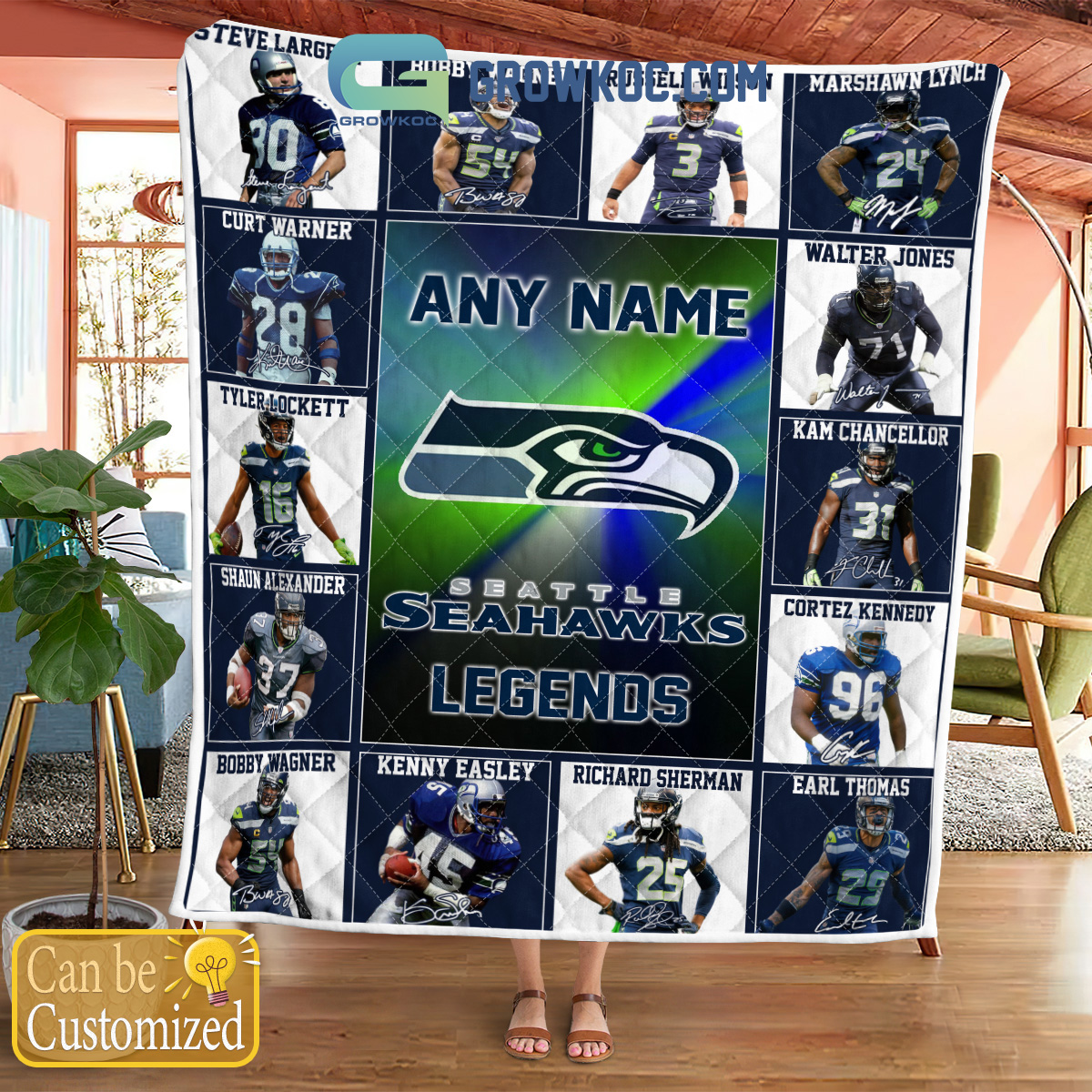 Seattle Seahawks NFL Legends In History Personalized Fleece Blanket Quilt2B1 qNHY8