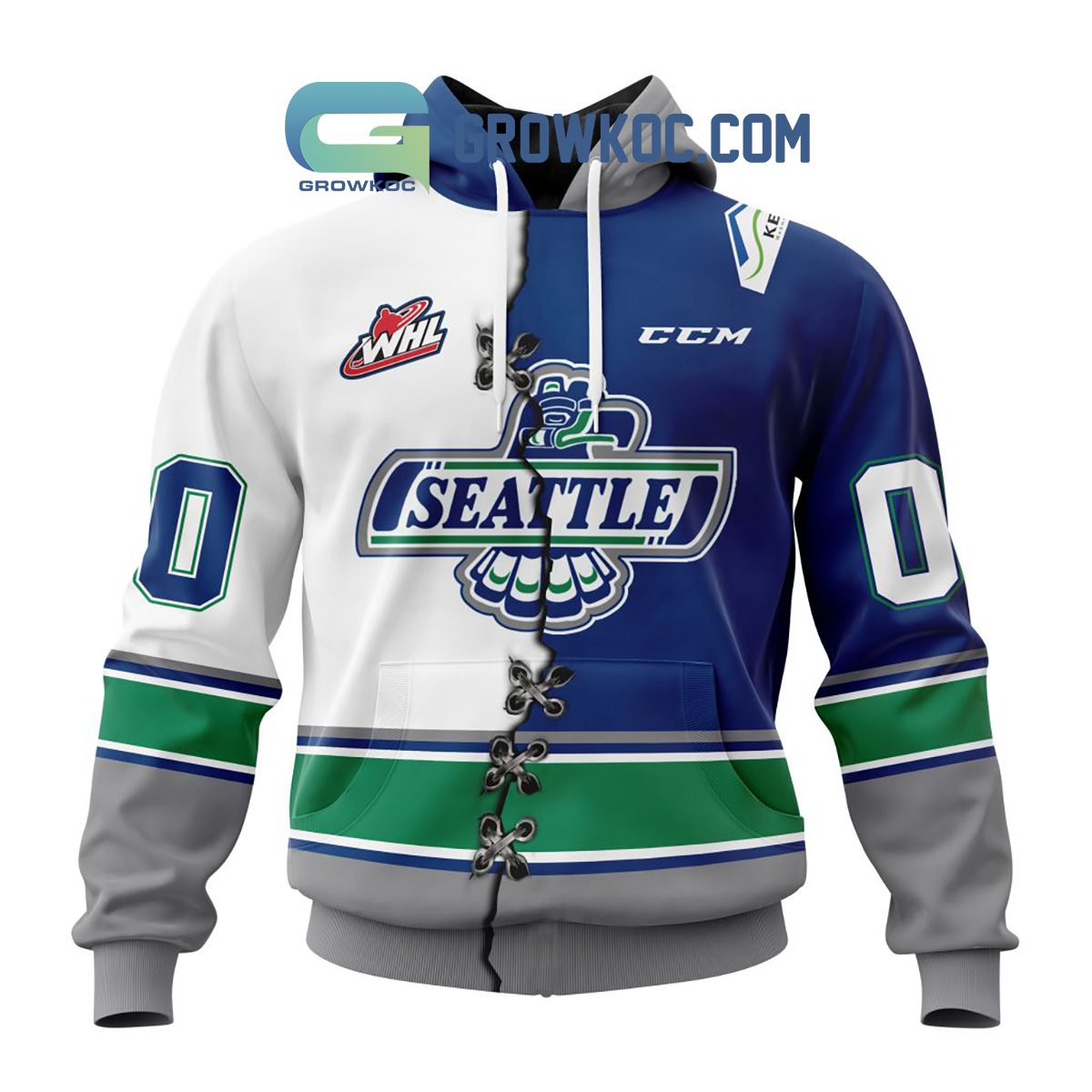 Seattle Thunderbirds Mix Home And Away Jersey Personalized Hoodie Shirts2B1 XOpm8