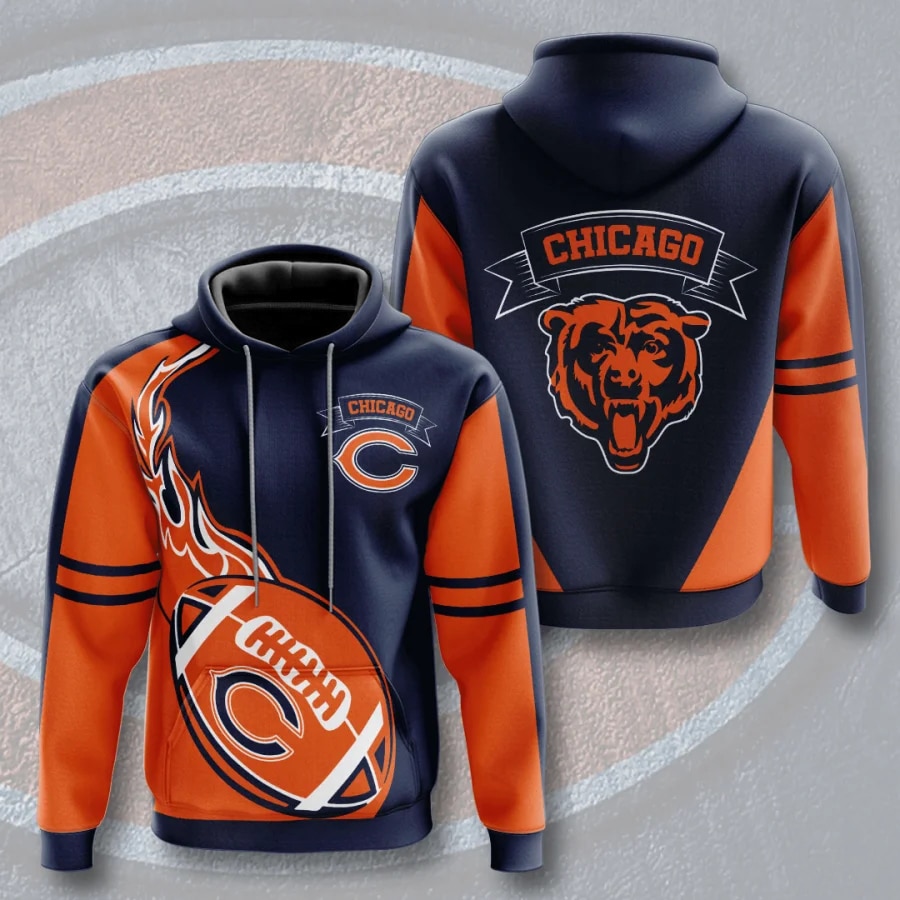 Show Your Team Spirit With This Chicago Bears Hoodie Flame Balls Graphic Gift For Fans 0