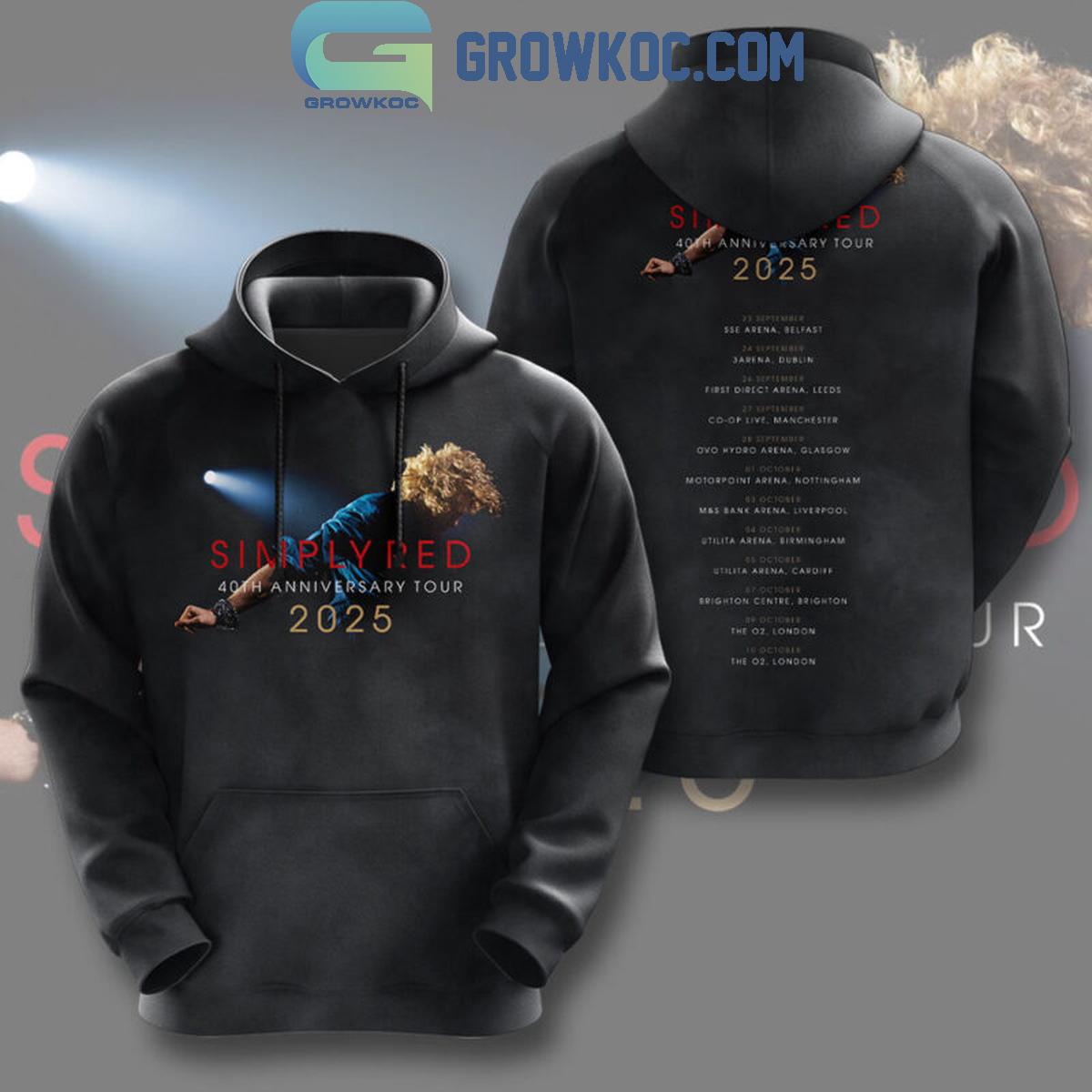 Simply Red 40th Anniversary Tour 2025 Hoodie Shirts 1 qRpxs