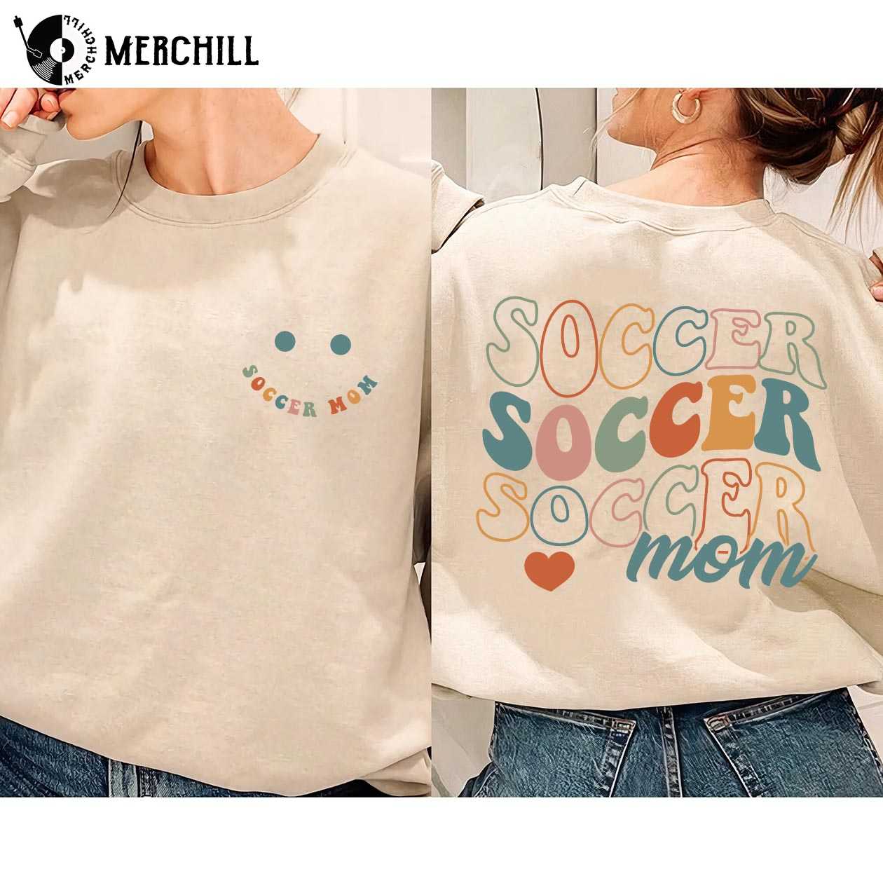 Smiley Face Soccer Mom Sweatshirt Funny Soccer Mom Shirts