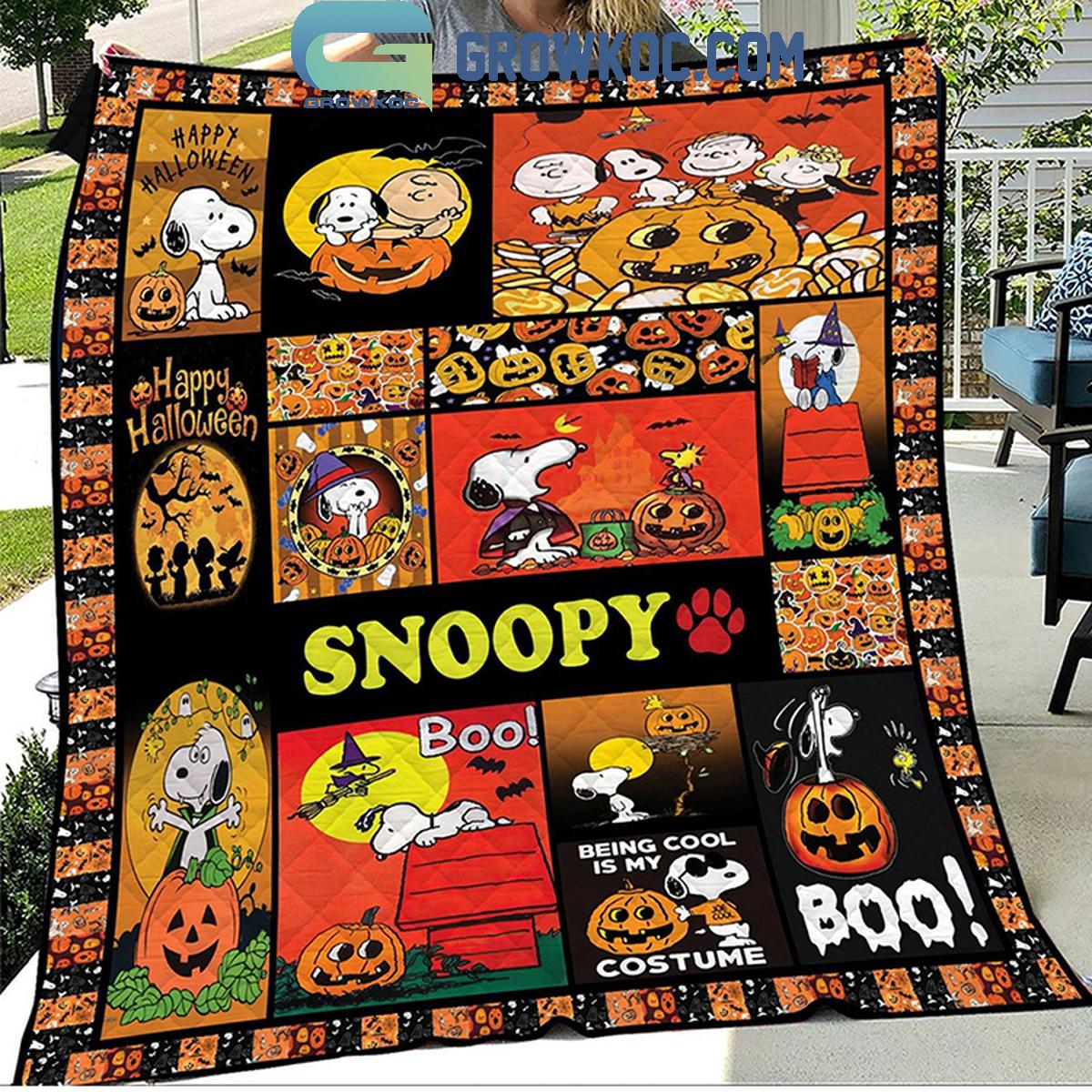 Snoopy Being Cool Is My Costume For Halloween Fleece Blanket Quilt 1 wzUaI