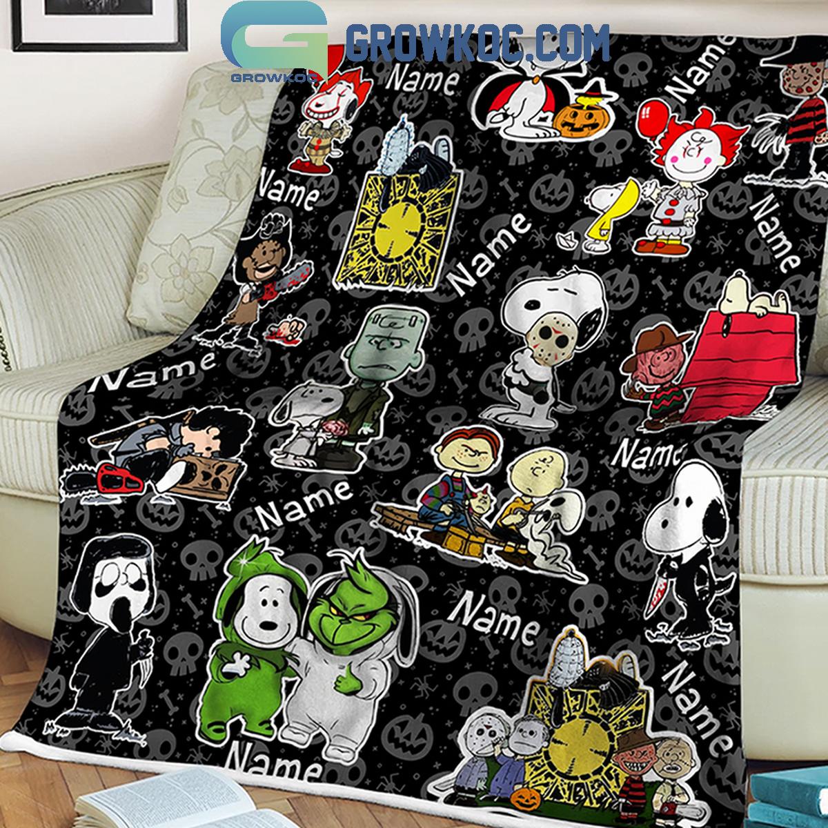 Snoopy Grinch IT Vampire Frankenstein Monster Personalized Fleece Blanket Quilt 1 DYlmb