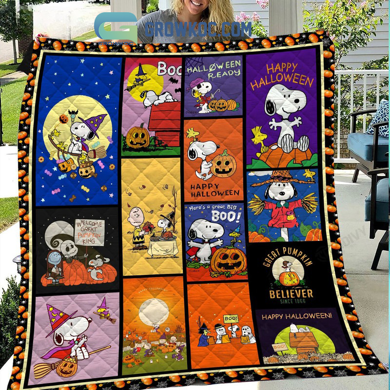 Snoopy Peanuts Happy Halloween Fleece Blanket Quilt2B1 it6IX