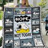 Snoopy Peanuts Nope To Day Lazy Mode Fleece Blanket Quilt