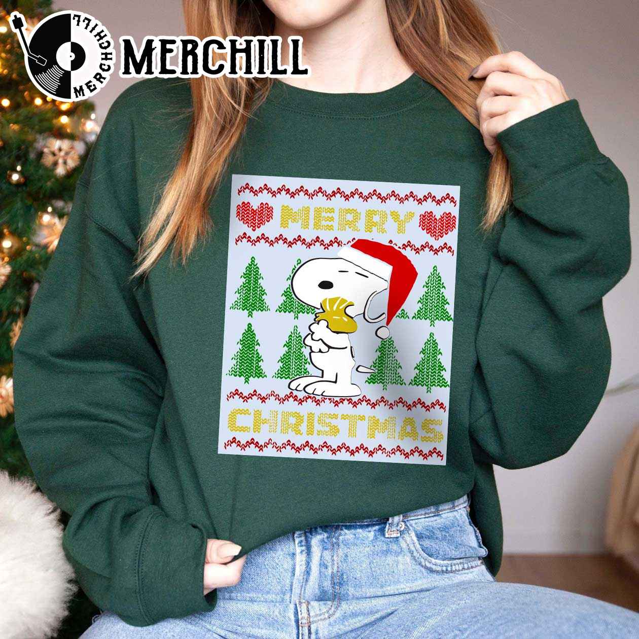 Snoopy Xmas Sweatshirt Charlie Brown Gift