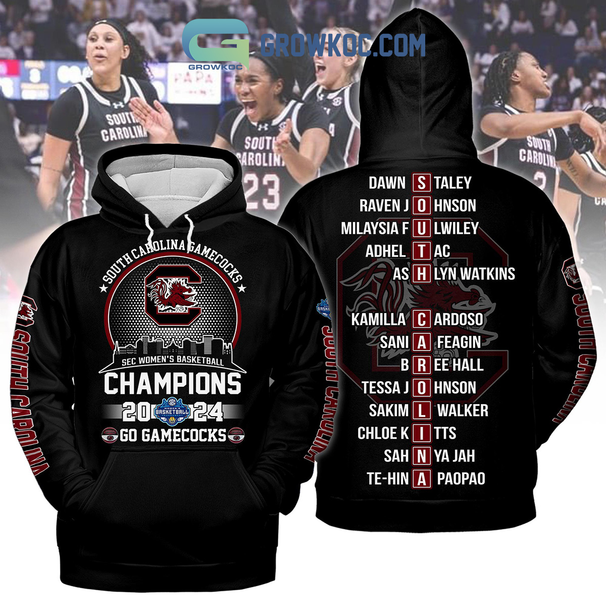 South Carolina Gamecocks 2024 SEC Champions Go Gamecocks Hoodie Shirts Black Version2B1 PPyJb