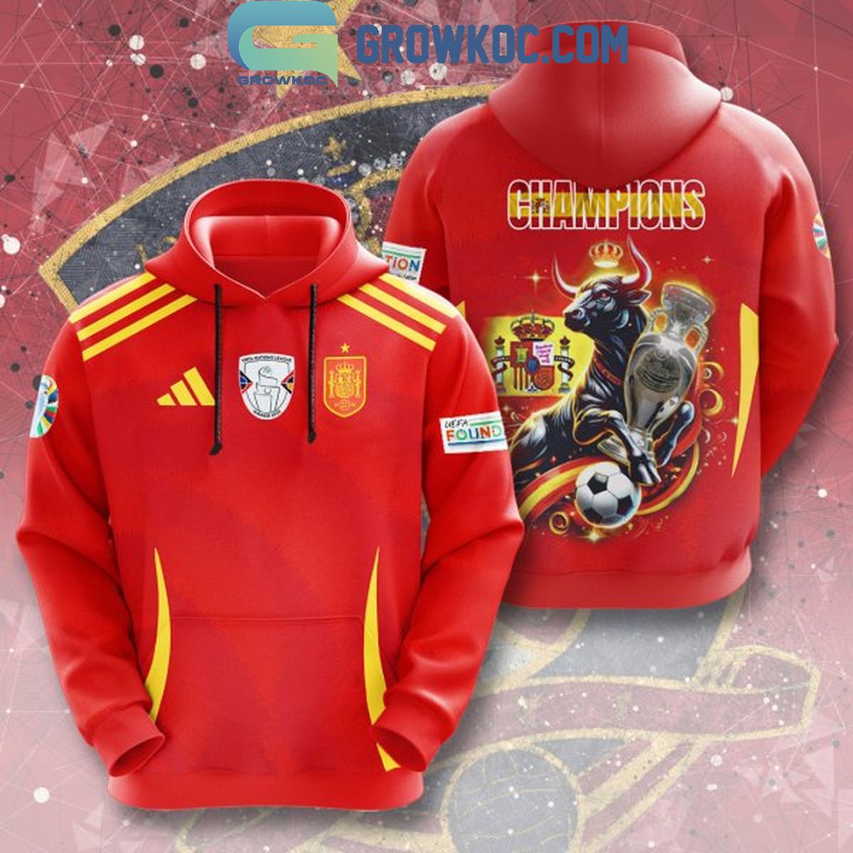 Spain National Football Team Champions Euro 2024 King Hoodie Shirts 1 HHYMe