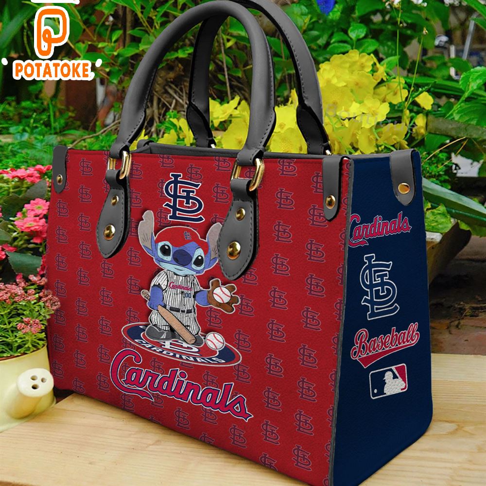 St Louis Cardinals Stitch Women Leather Hand Bag