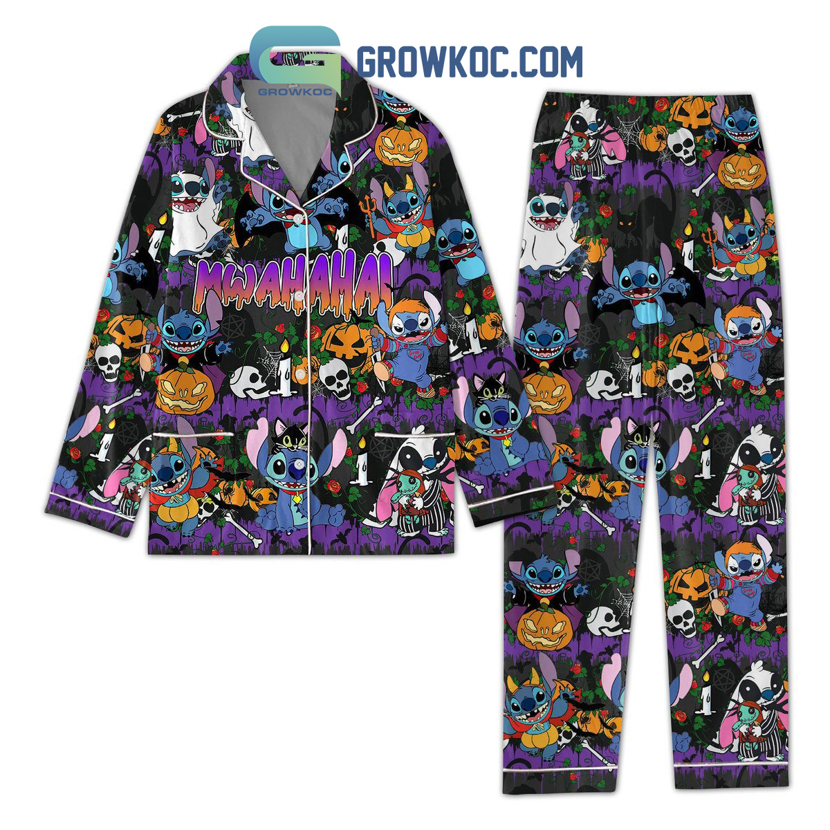 Stitch Ohana Happy Halloween Nightmare Pajamas Set2B1 nb5L6