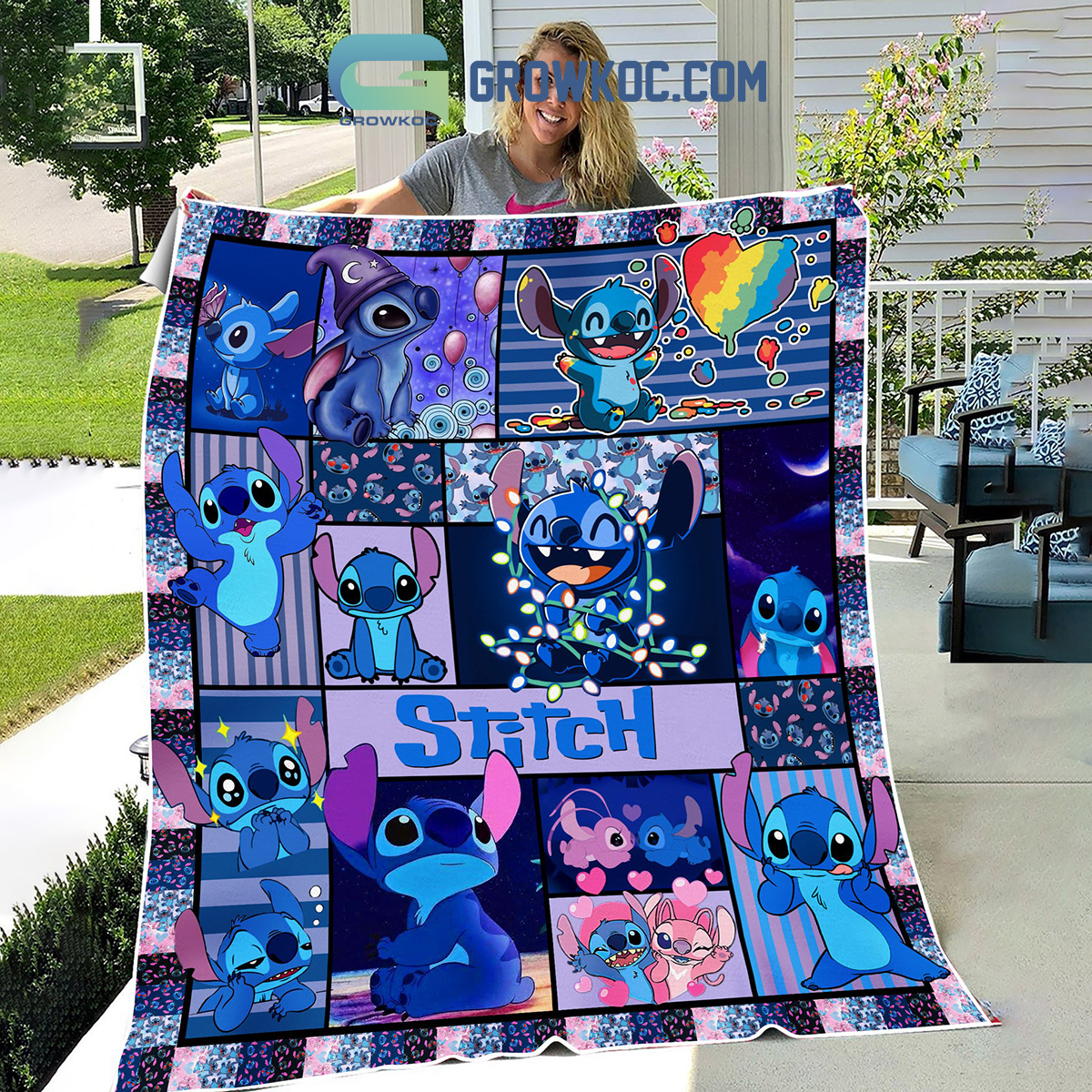 Stitch Ohana Rainbow Fleece Blanket Quilt2B1 BOErt