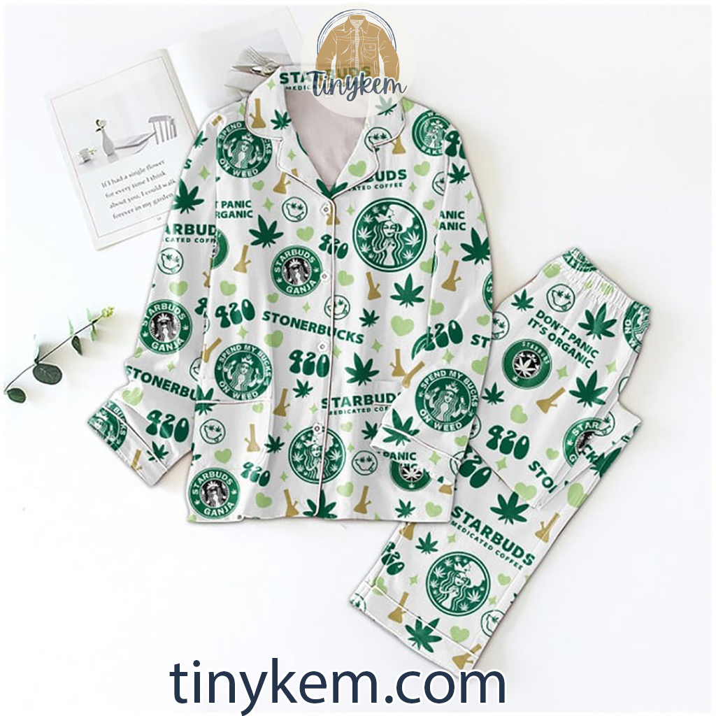 Stonerbucks Weed 420 Starbuds Pajamas Set2B1 ujbUq