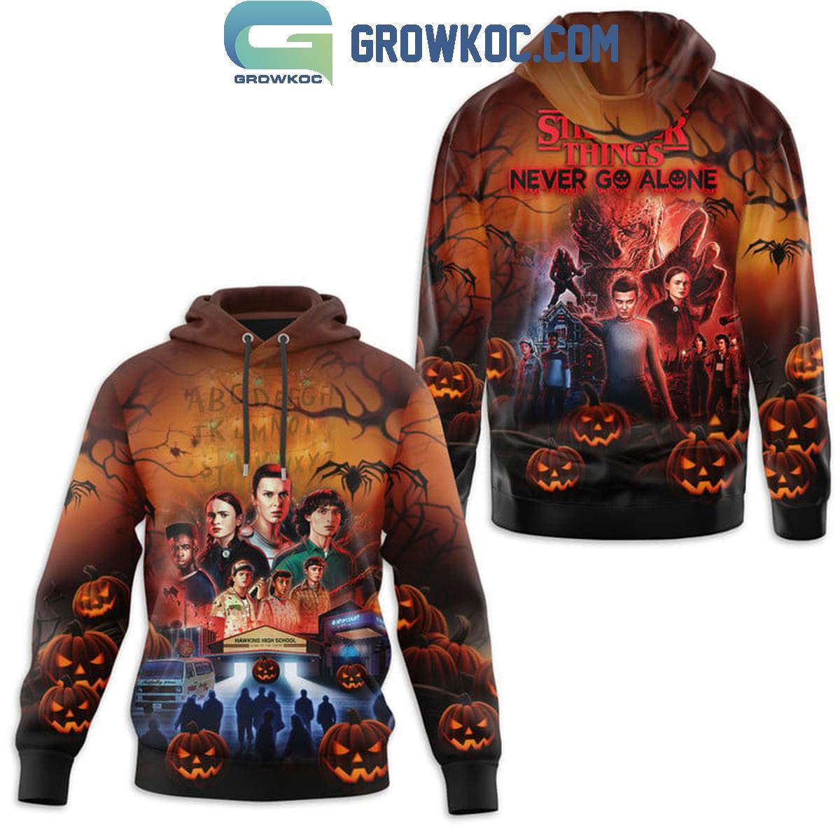 Stranger Things Halloween Never Go Alone Fan Hoodie Shirts 1 ONCD8