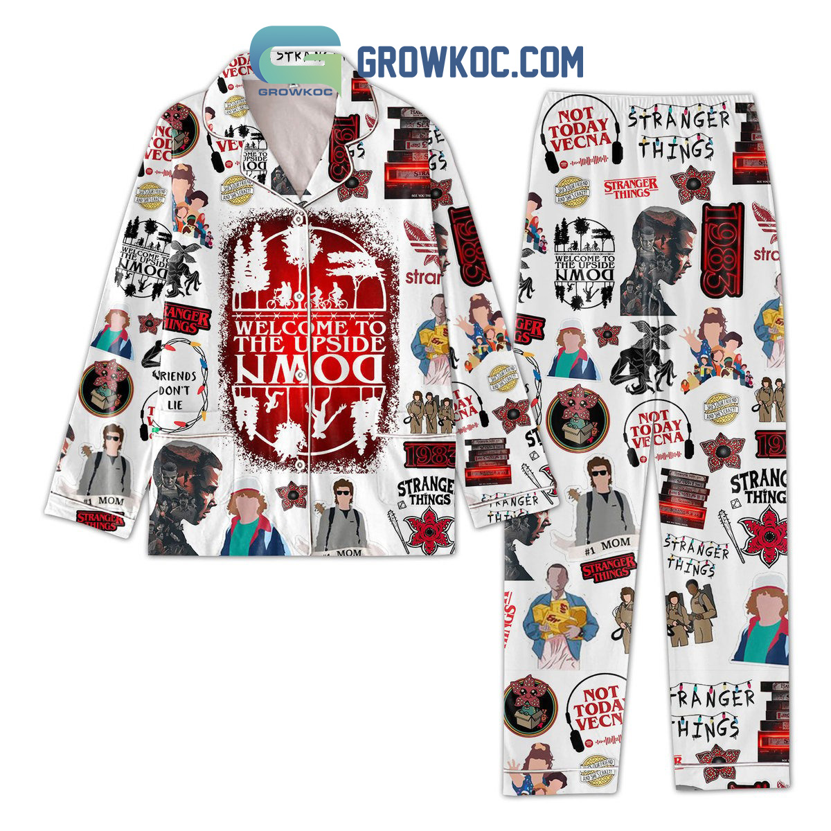 Stranger Things Welcome To The Upside Down Polyester Pajamas Set2B1 47IzO