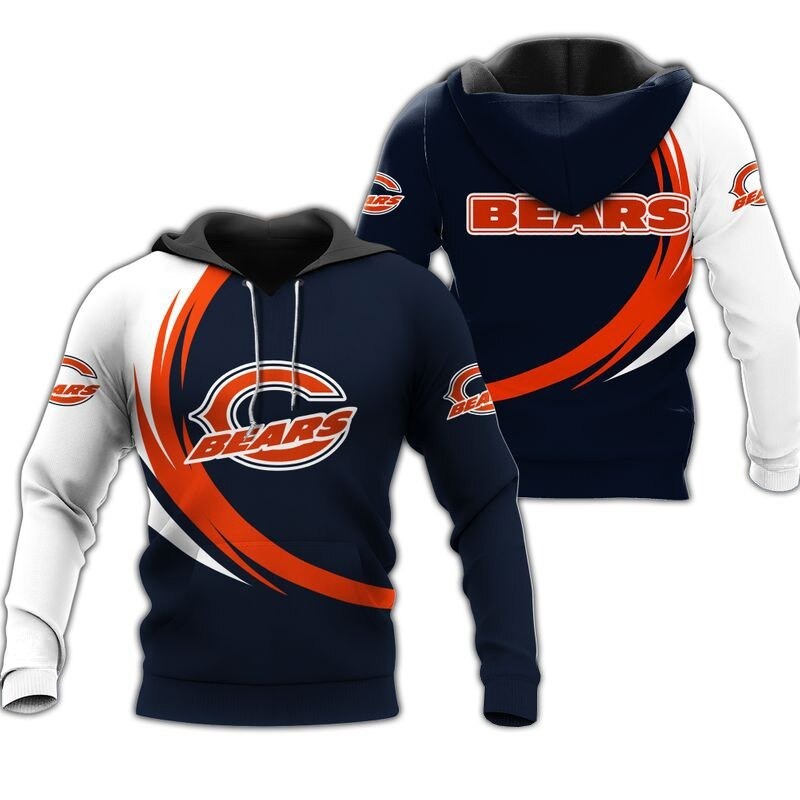 Stylish Chicago Bears Hoodie With Curve Graphic Perfect Gifts For Fans 0